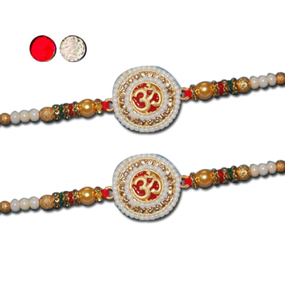 "AMERICAN DIAMOND (AD) RAKHIS -AD 4010 A- 061 (2 Rakhis) - Click here to View more details about this Product